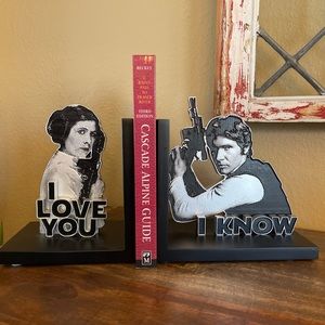 STAR WARS Leia and Hans Bookends by Hallmark Collectors Item